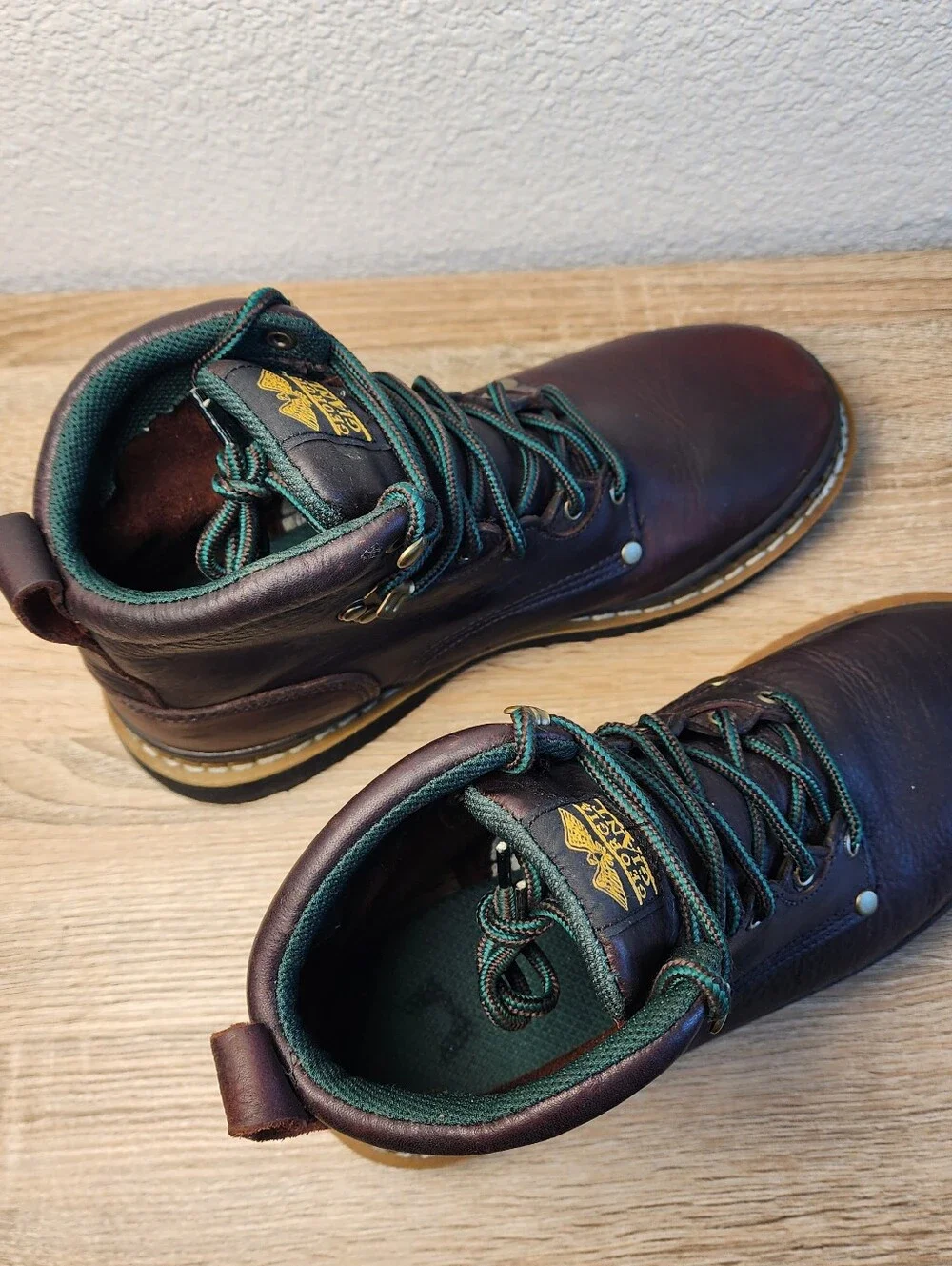 GEORGIA BOOT Georgia Giant Brown Leather Lace Up 6